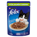 Caja de 24 Felix Atún, Salmón, Sardina Salsa 85g - Alimento para gato
