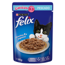 Caja de 24 Felix Gatitos Pescado Blanco Salsa 85g - Alimento para gato