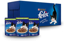 Caja de 24 Felix Atún, Salmón, Sardina Salsa 85g - Alimento para gato