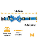 Jack Pet Collar Con Moño Para Perro Mediano Color Celeste - Accesorios